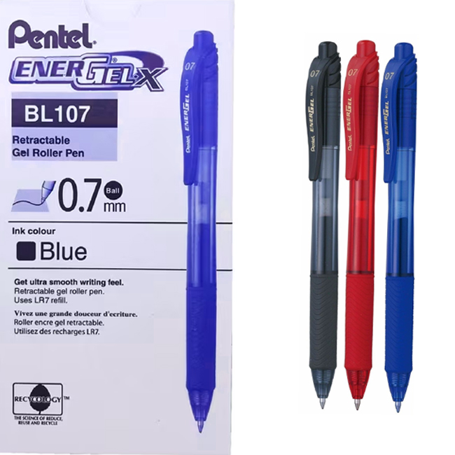 Pentel Energel Recargas Estándar, 7 , Azul, Paquete De 12