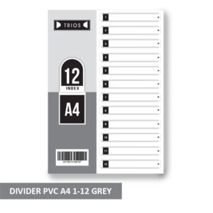 DIVIDER PVC A4 1-12 GREY TRIOS