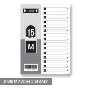DIVIDER PVC A4 1-15 GREY TRIOS