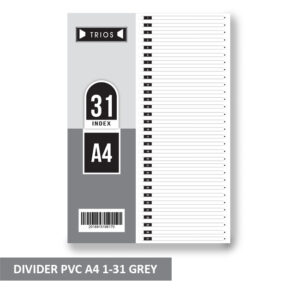 DIVIDER PVC A4 1-31 GREY TRIOS