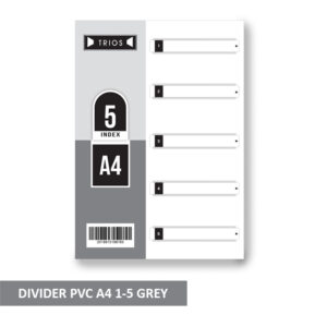 DIVIDER PVC A4 1-5 GREY TRIOS