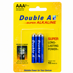 Double A AAA2 Alkaline Battery 1 Pair